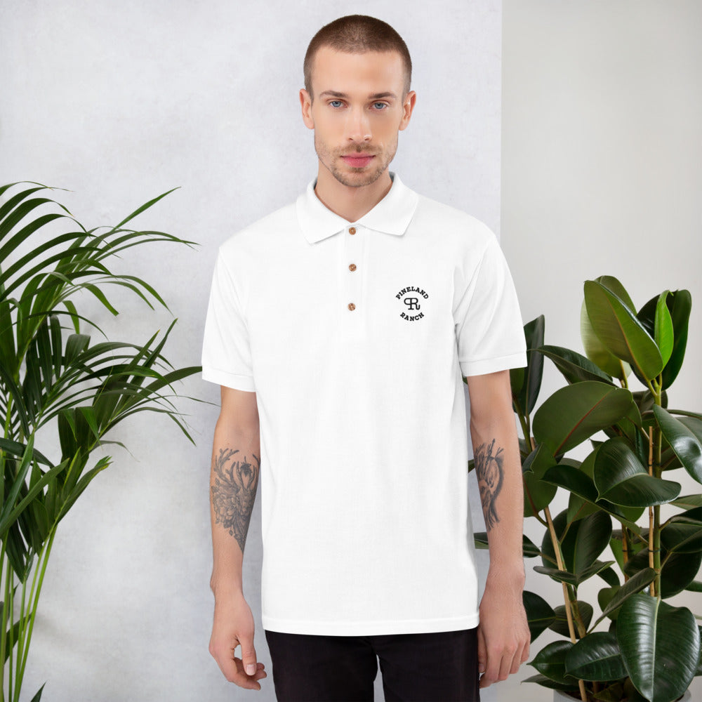 Black Thread Embroidered Polo Shirt