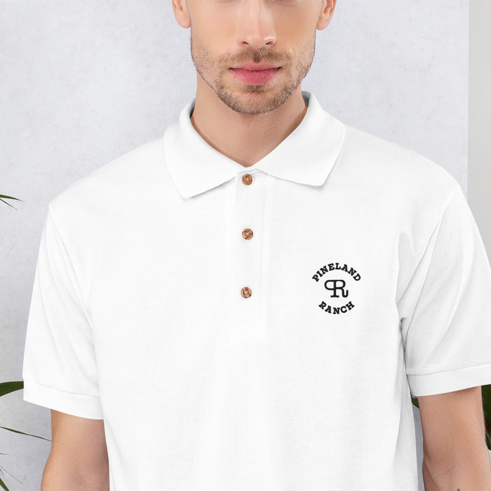Black Thread Embroidered Polo Shirt