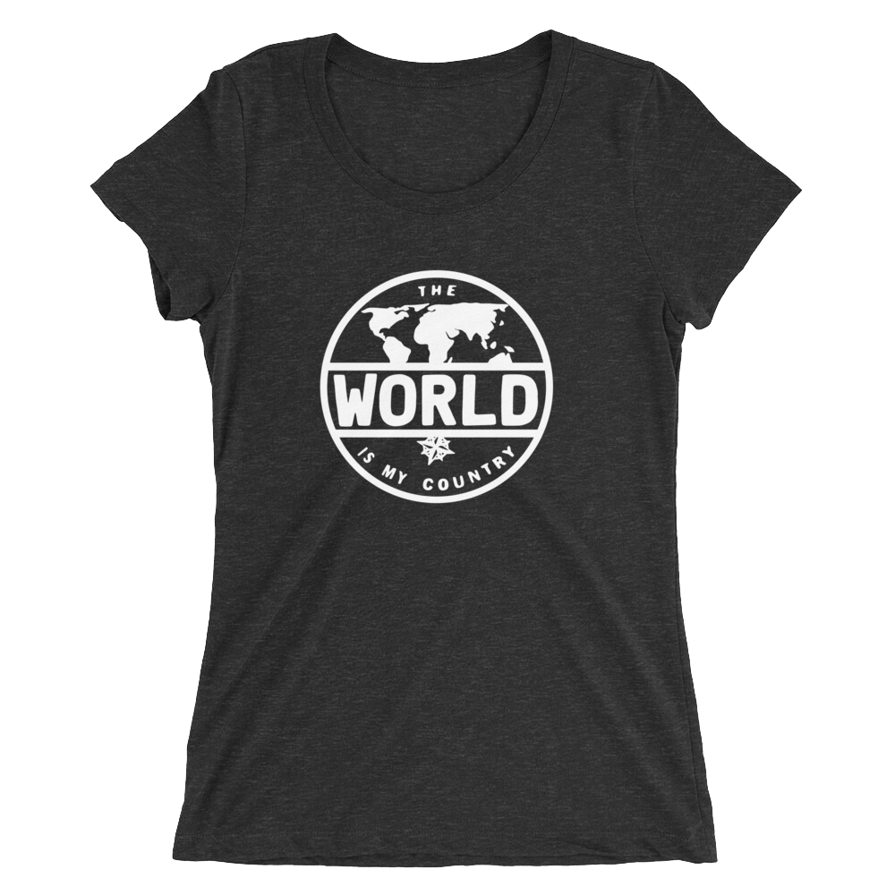 'The World' - Front White Logo Ladies' short sleeve t-shirt