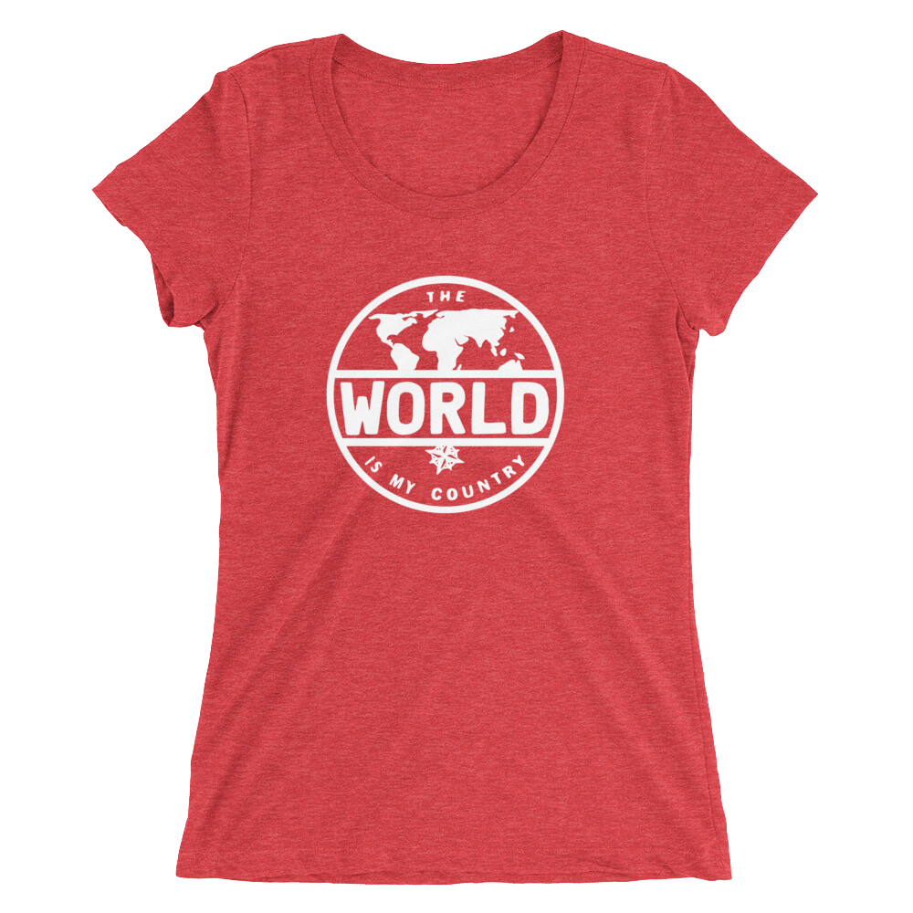 'The World' - Front White Logo Ladies' short sleeve t-shirt