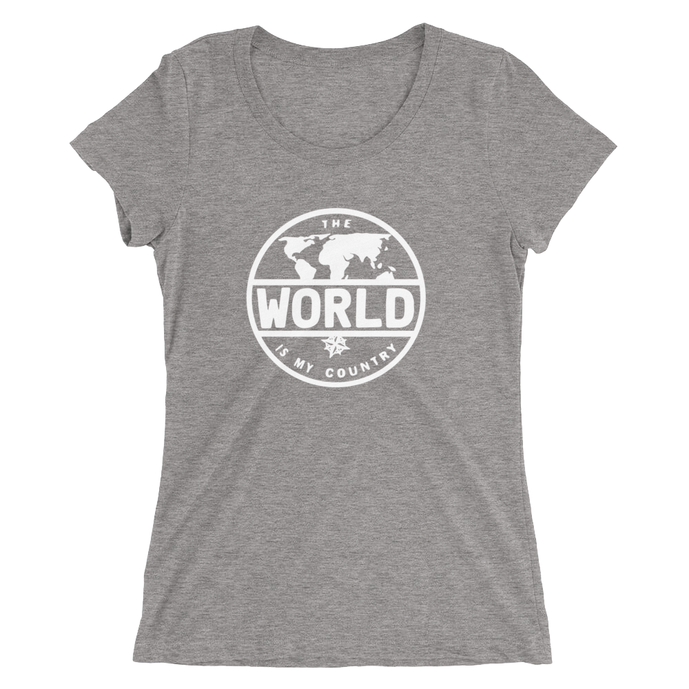 'The World' - Front White Logo Ladies' short sleeve t-shirt