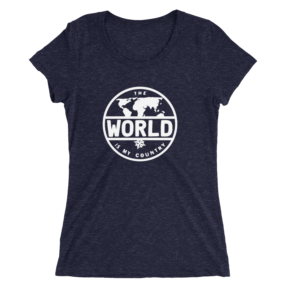 'The World' - Front White Logo Ladies' short sleeve t-shirt