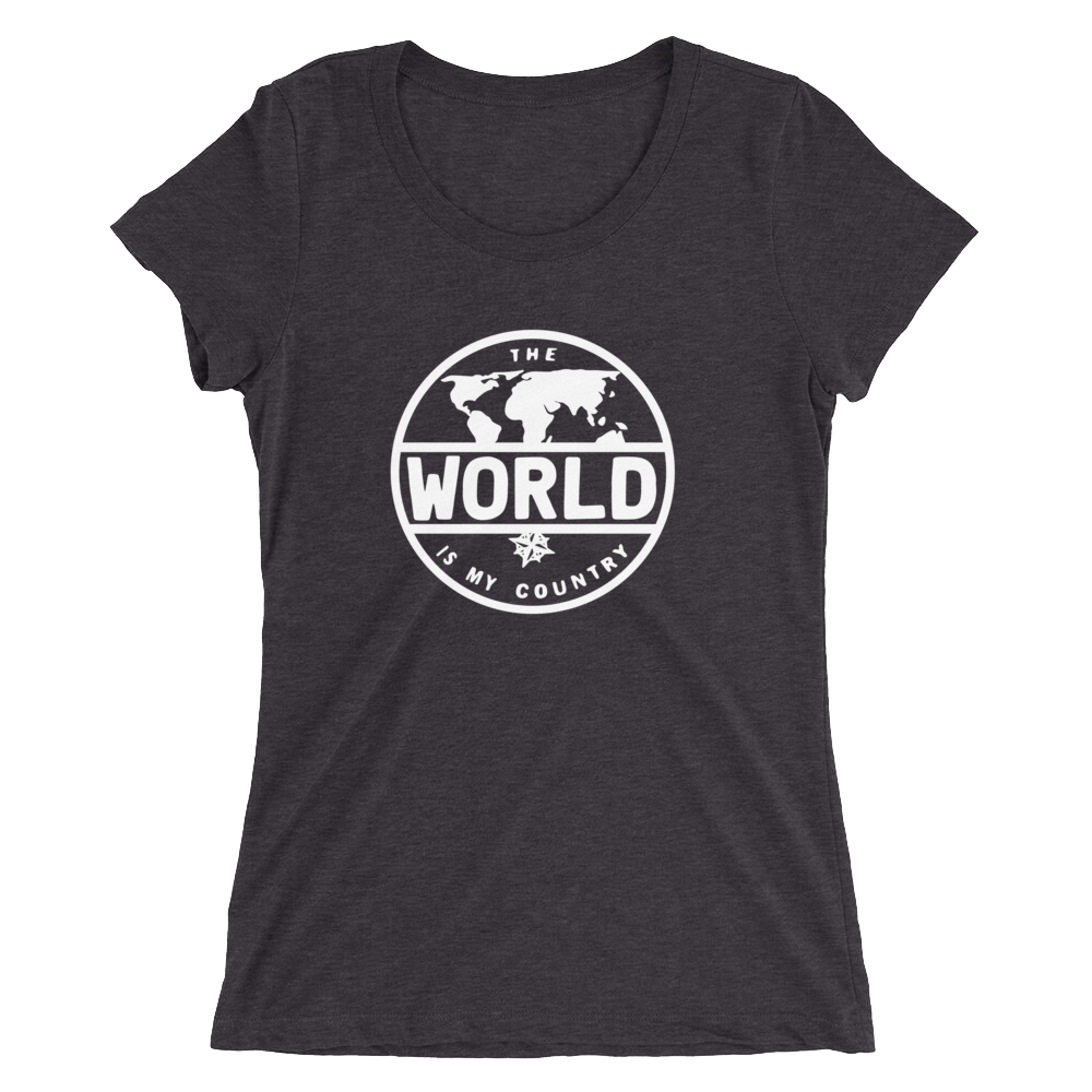 'The World' - Front White Logo Ladies' short sleeve t-shirt