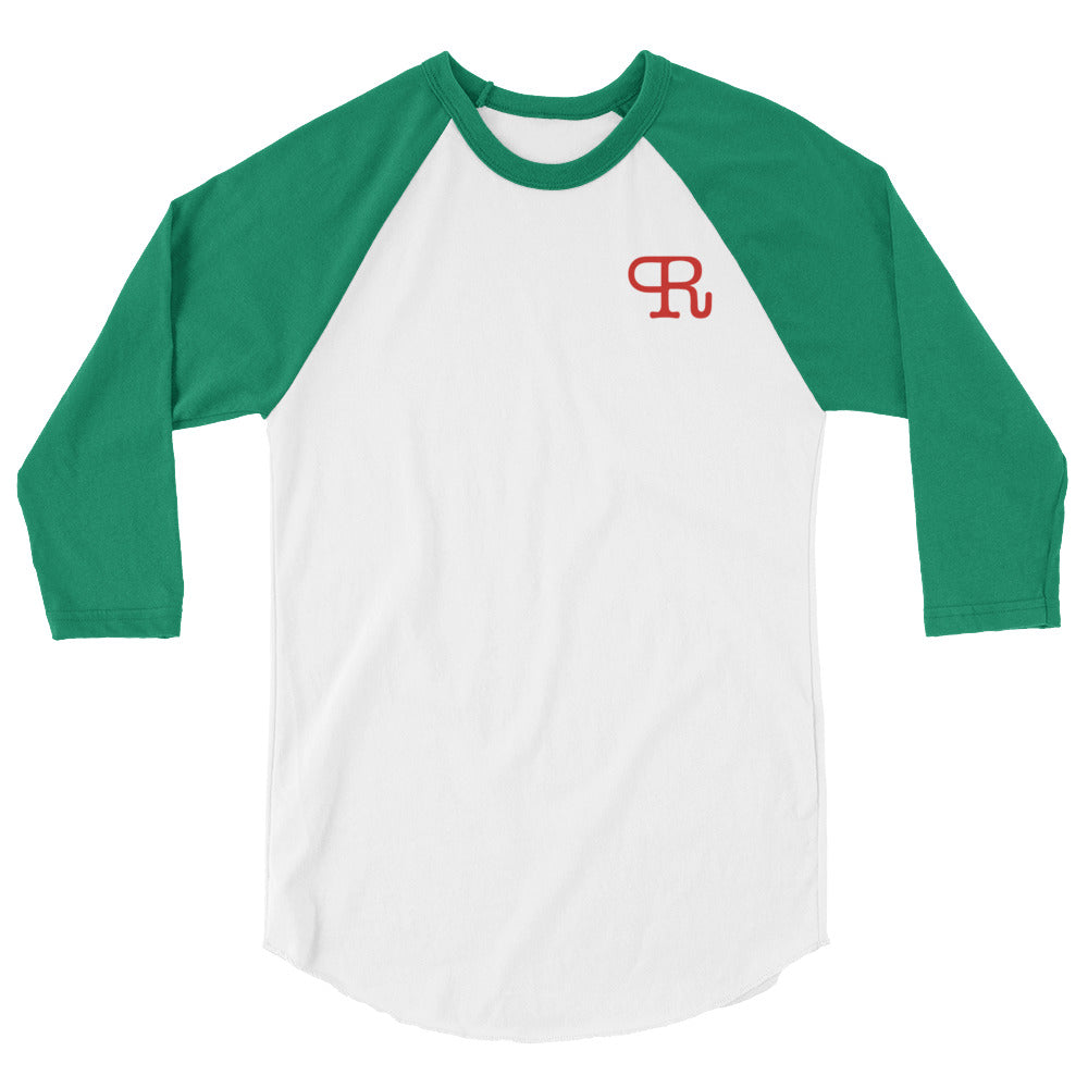Brand 3/4 sleeve raglan shirt