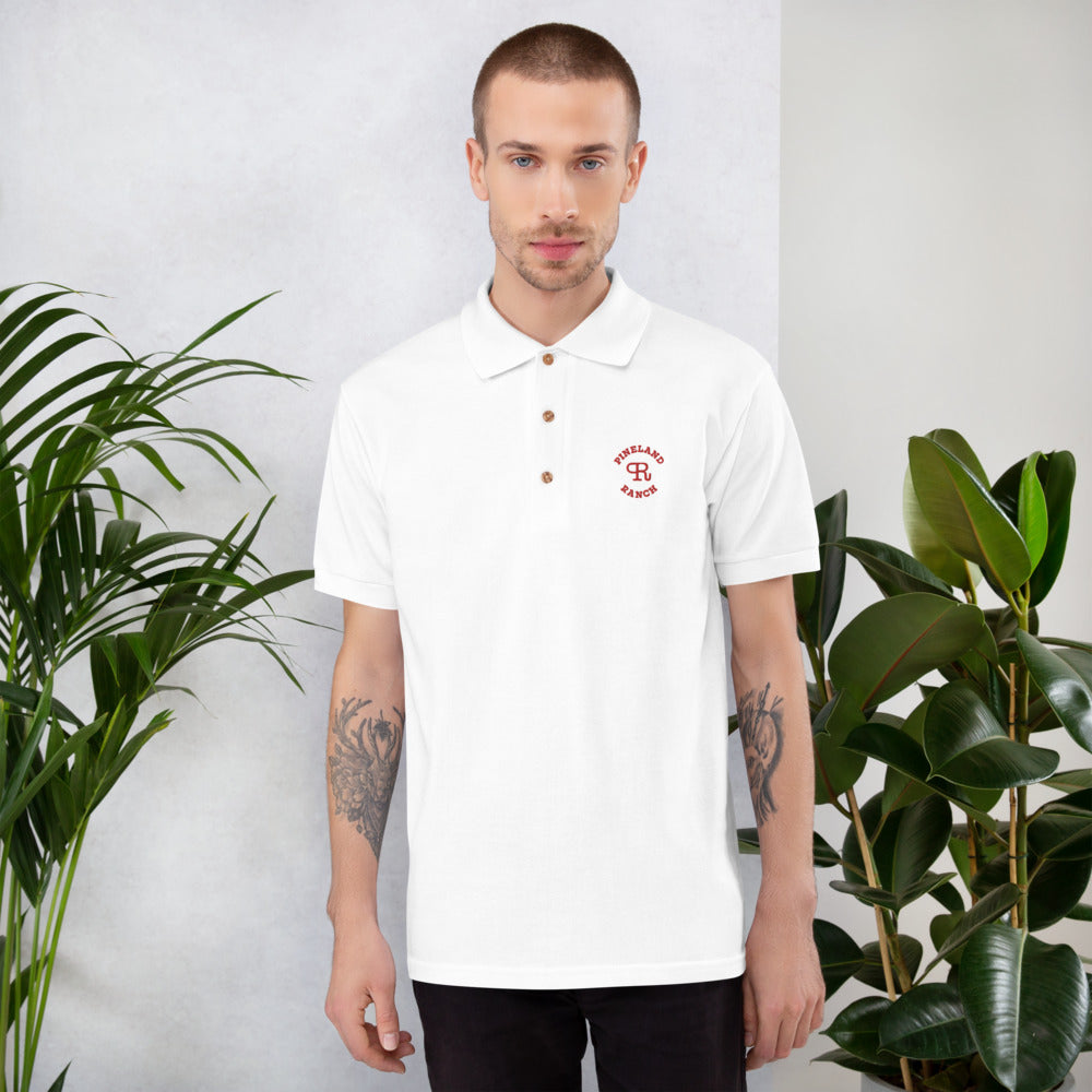 Red Thread Embroidered Polo Shirt