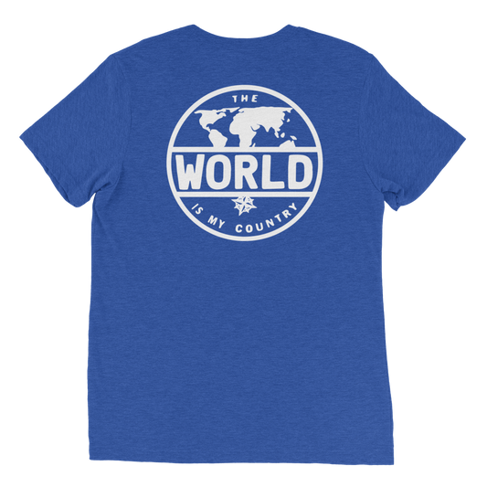 'The World' - Back White Logo Short sleeve t-shirt